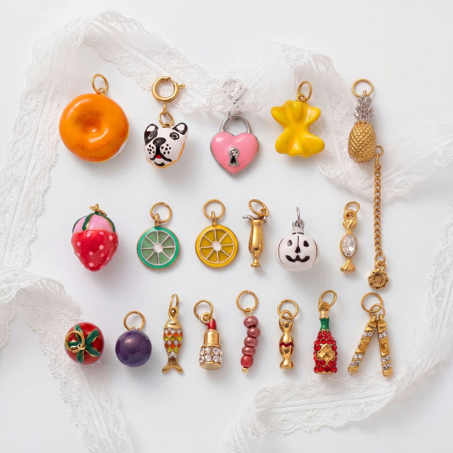 Colgante de calabaza de Halloween chapado en oro PVD de acero inoxidable irregular vintage
