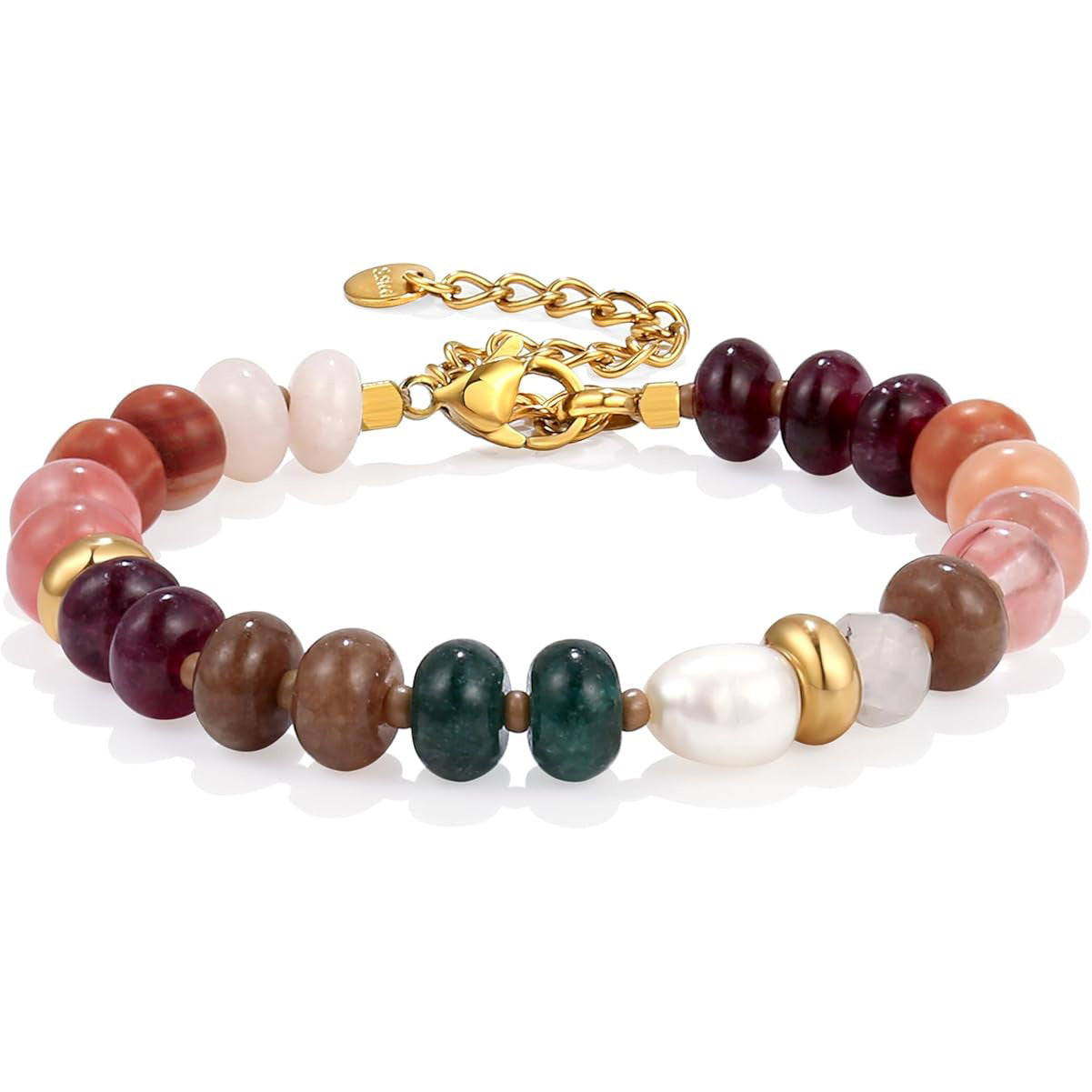 Bohemian Vintage Geometric Natural Stone Beaded Bracelet for Women