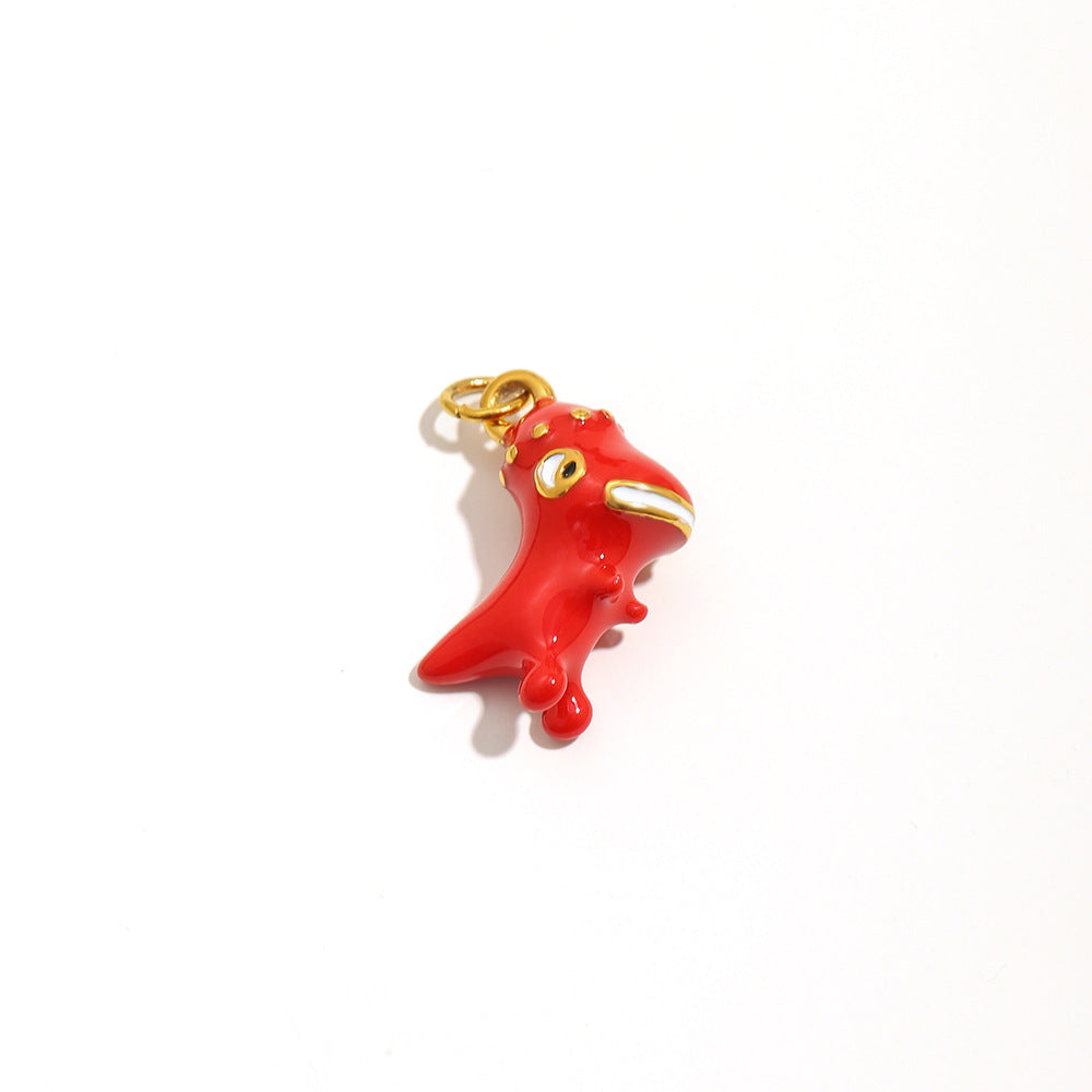 18K Gold Plated Drip Oil Animal Shape Stainless Steel Charm Bar