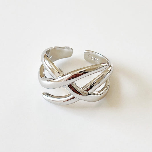 Anillo de incrustaciones de corazón de plata de ley 925 para mujer