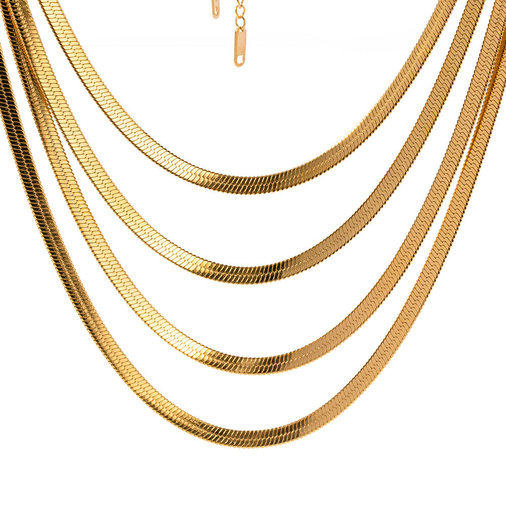 Collar con colgante de acero de titanio estilo geométrico con cadena de acero inoxidable chapada en oro para mujer