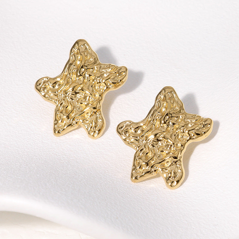Minimalist Star Stainless Steel Plated Stud Earrings for Women