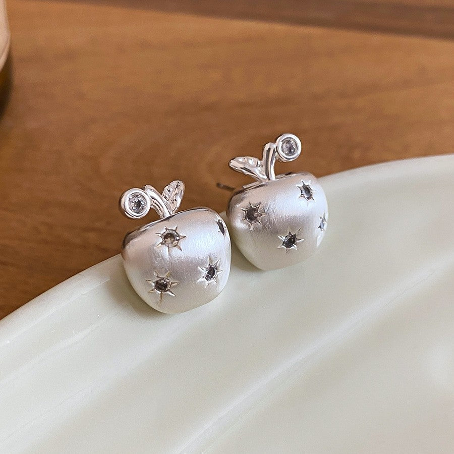 Pendientes de metal geométricos minimalistas con incrustaciones de diamantes de imitación y acabado cepillado para mujer