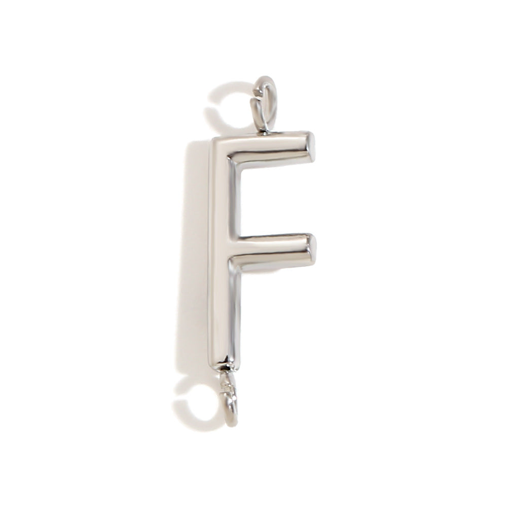Minimalist 18K Gold Plated Stainless Steel Letter Charm Bar