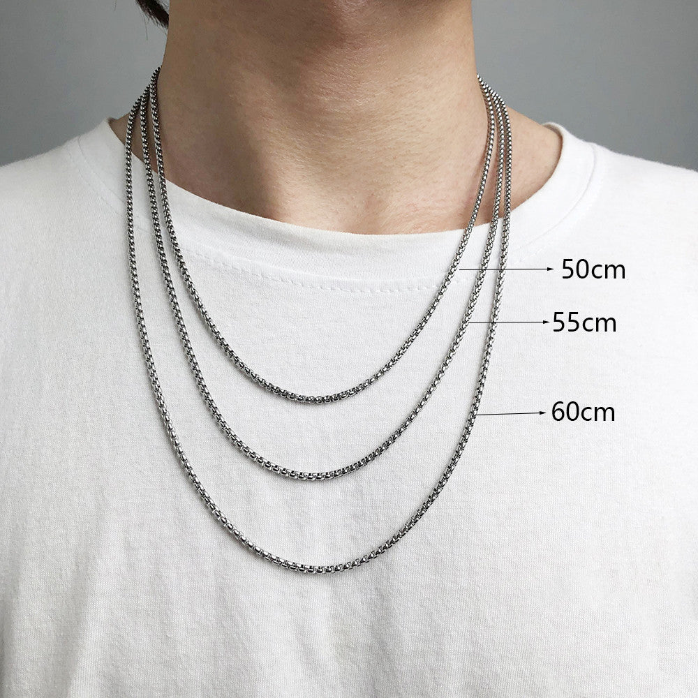 Geometric Stainless Steel Plated Necklace with Alloy Pendant for Men and Women