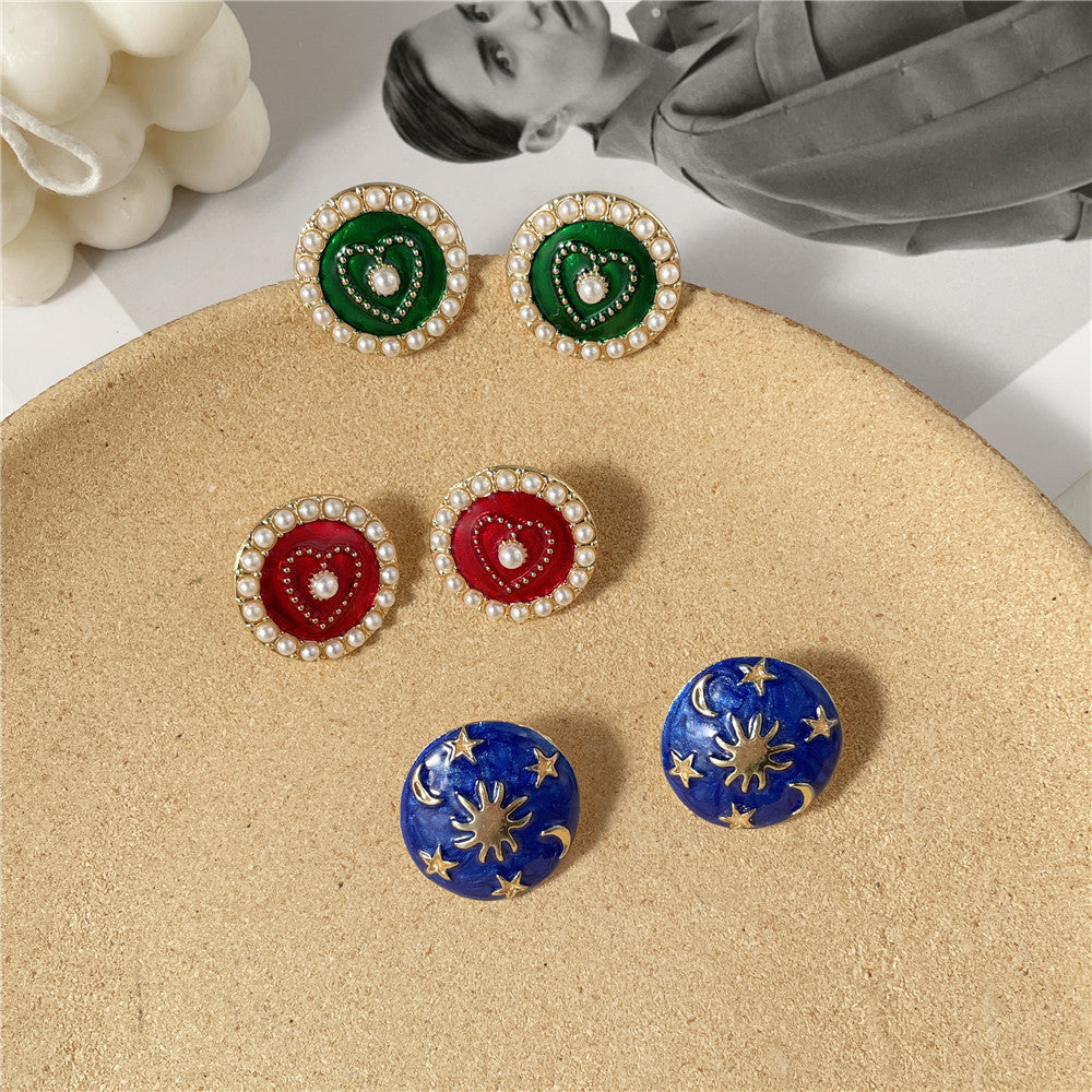 Minimalist Elegant Geometric Alloy Plated Earrings with Pearl