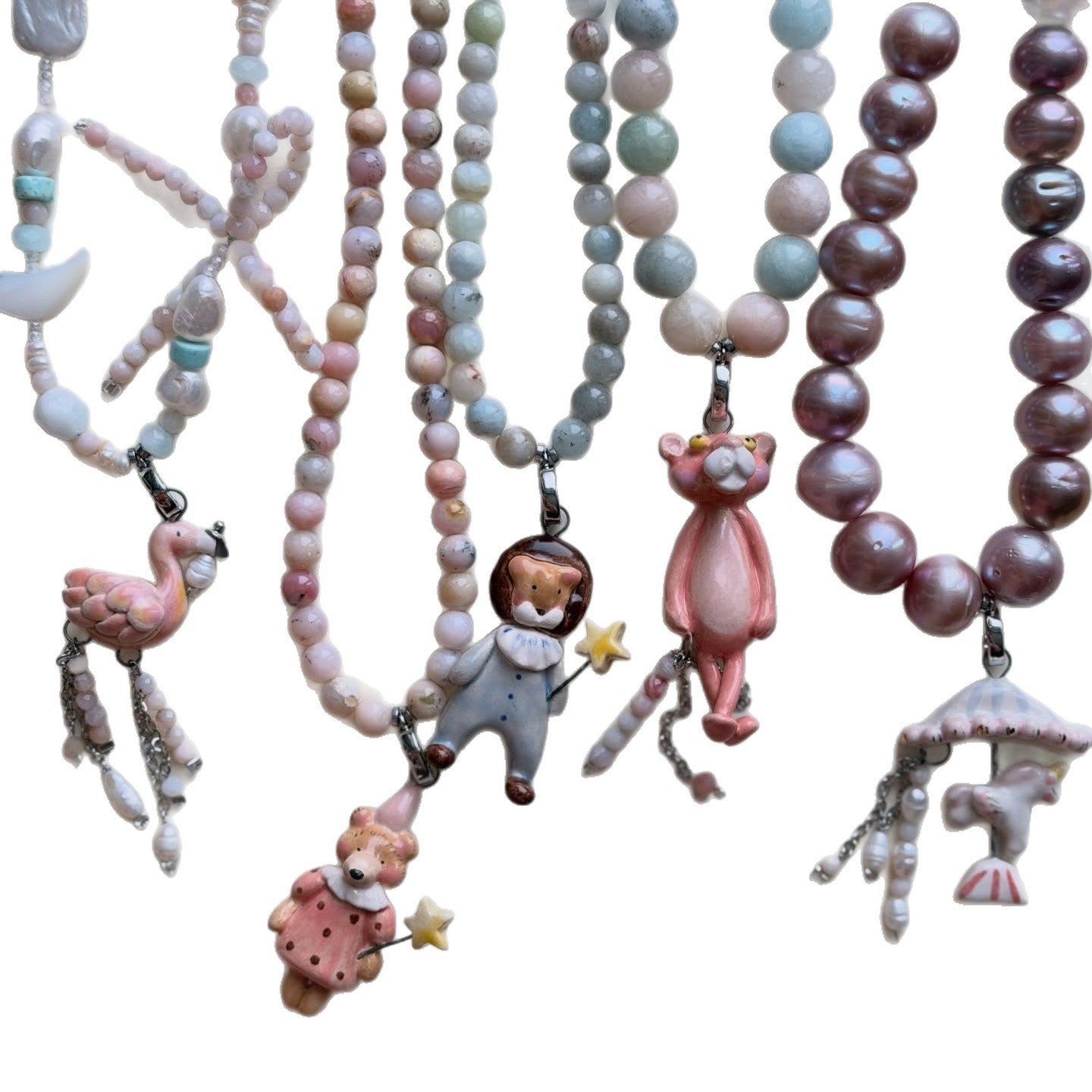 Ciondolo A Goccia Bar Con Perle E Stella Animale In Ottone Placcato Oro 14K Vintage