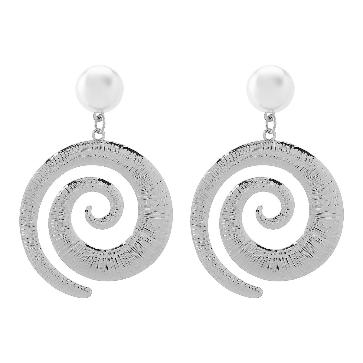 Collar con colgante de espiral geométrica para mujer, de aleación con acabado chapado, cadena de clavícula a la moda