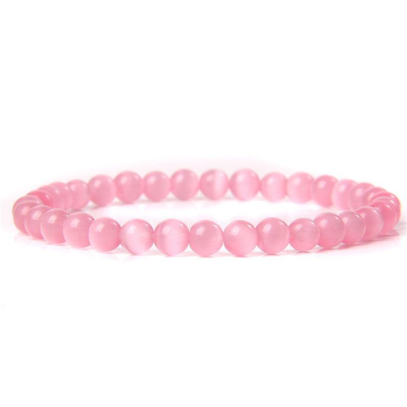 Sweet Natural Gemstone Round Beaded Stretch Bracelet Unisex