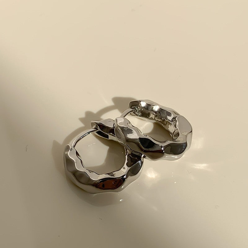 Pendientes de Flores Geométricas con Incrustaciones de Diamantes de Imitación en Cobre Bañado y Postes de Acero Inoxidable para Mujer, Joyería de Oreja de Lujo Minimalista y de Moda para el Día a Día