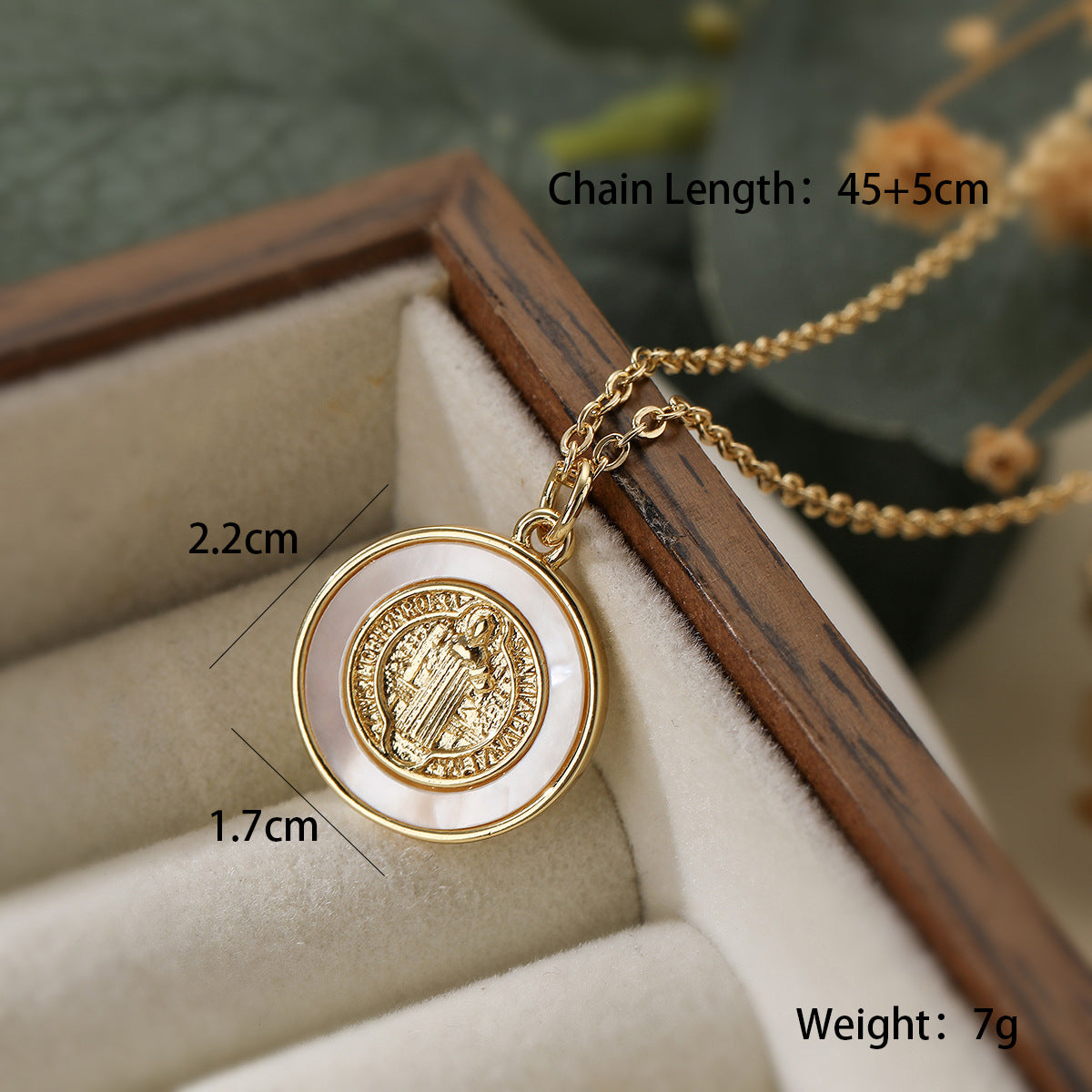 Collana con ciondolo a croce minimalista in rame placcato oro 18K da donna