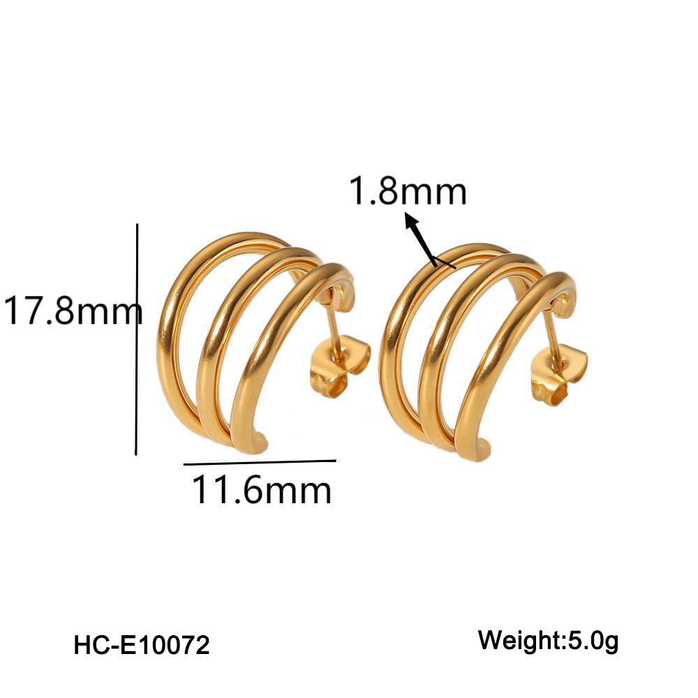 Geometric Stainless Steel Hypoallergenic Coil Earrings for Women with Plated Finish