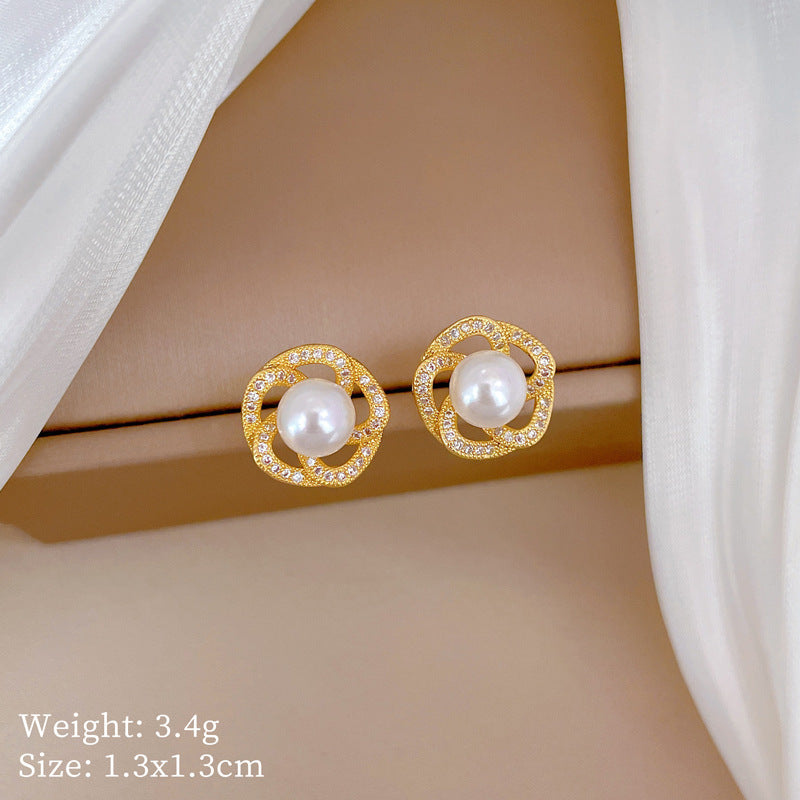 Geometric Stud Earrings for Women with Plated Copper Design, Elegant Long Tassel Drop Earrings, Sweet Style Jewelry