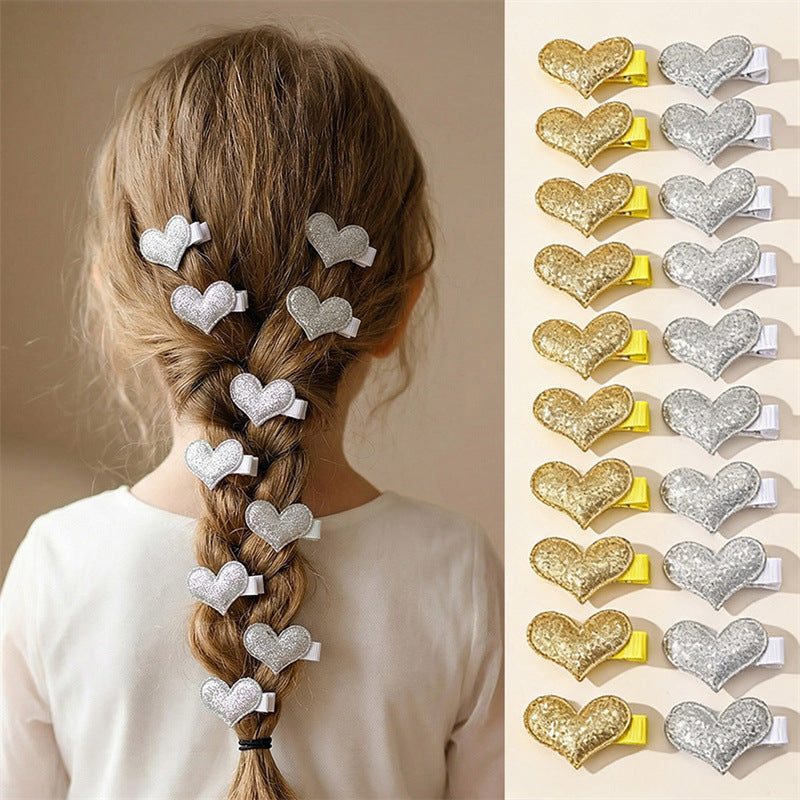 Natural Style Bow-Shaped Hair Clip Set for Girls with Polyester Material and Ruffled Mesh Detail