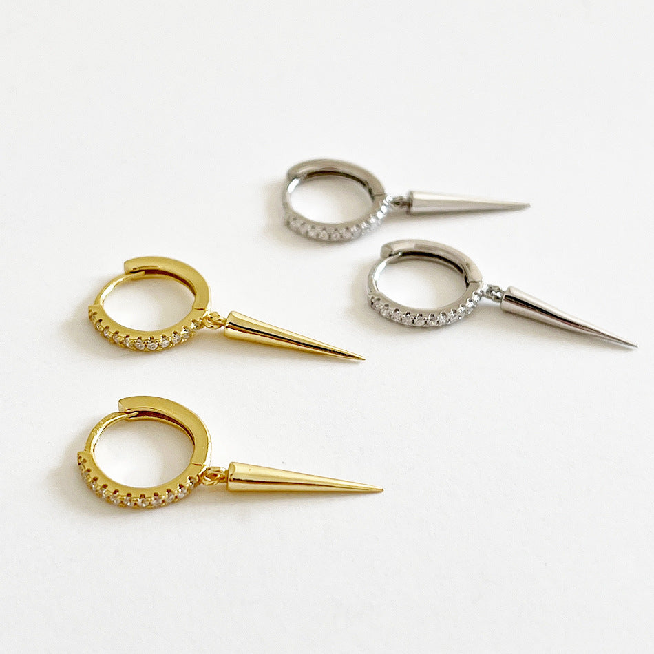 Minimalist Star-Shaped S925 Sterling Silver Stud Earrings with Rhinestone Inlay for Women