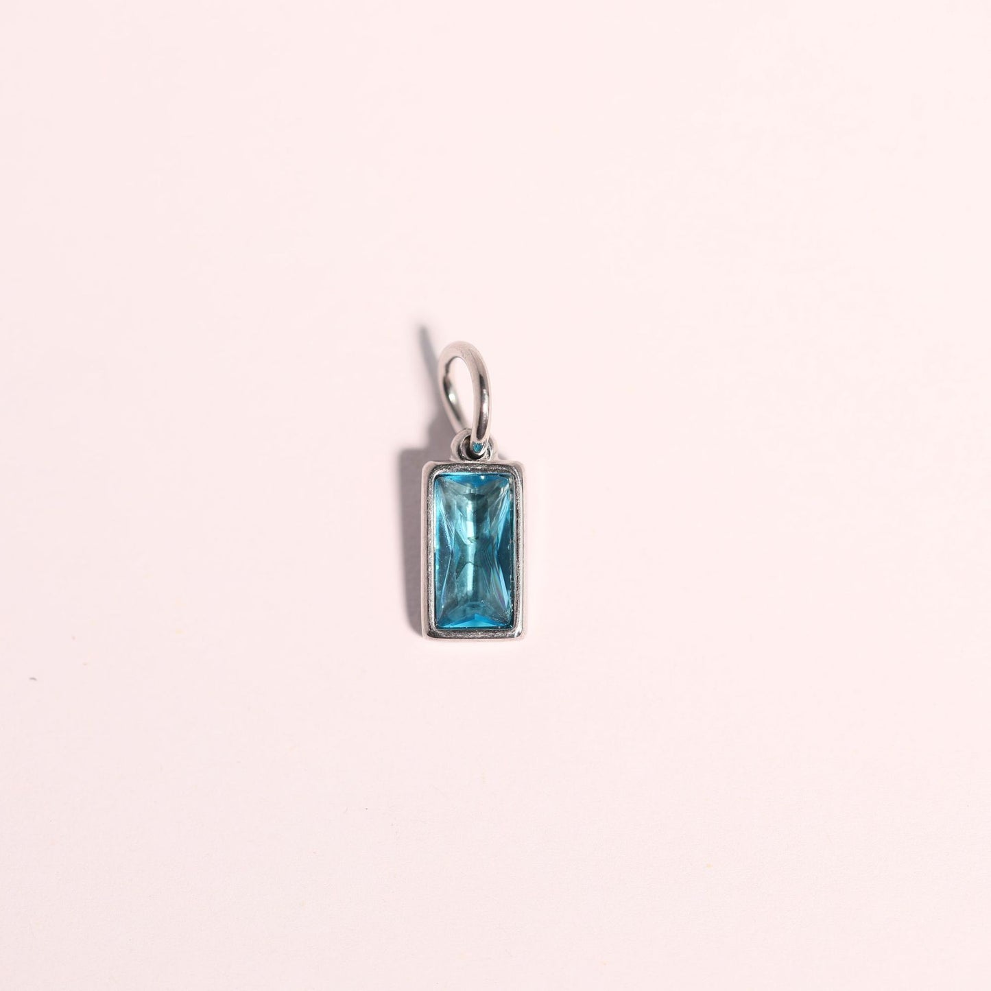 Minimalist Square Stainless Steel Pendant with Colorful Cubic Zirconia Plated Titanium Steel Charm Bar for Unisex
