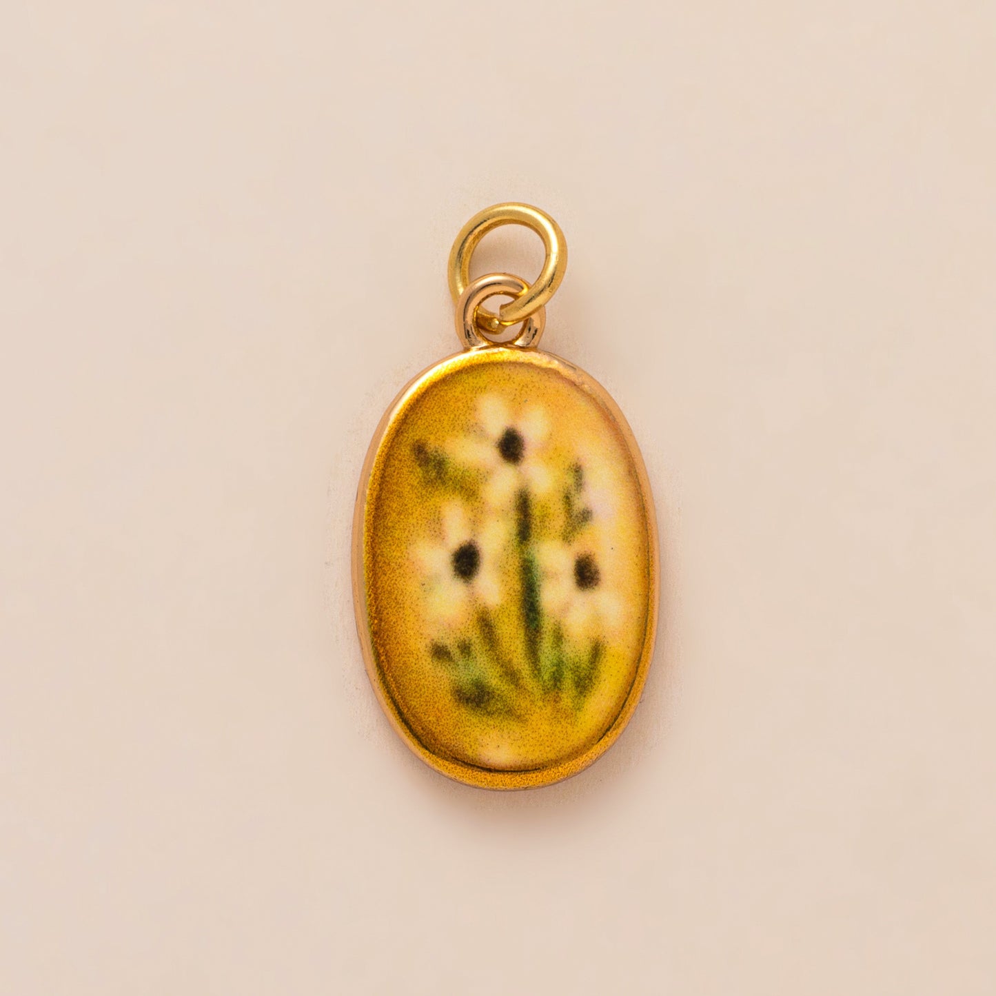 Vintage Floral Brass Plated Pendant Necklace with Strawberry Cherry Snail Fish Charms