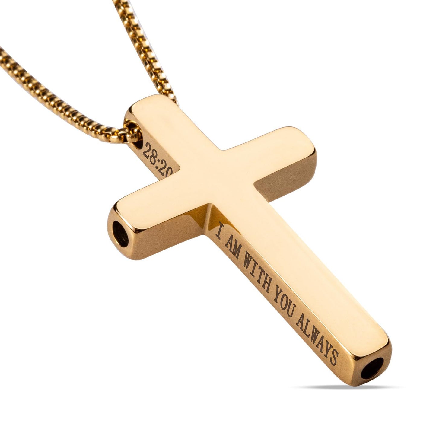 Stainless Steel Cross Pendant Necklace with Titanium Steel Charm for Aromatherapy Inhalation Stress Relief Mindfulness Breathing