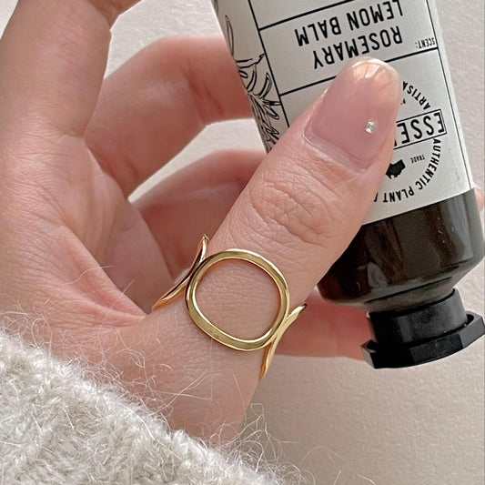 Anillo triple geométrico minimalista de plata de ley 925 para mujer