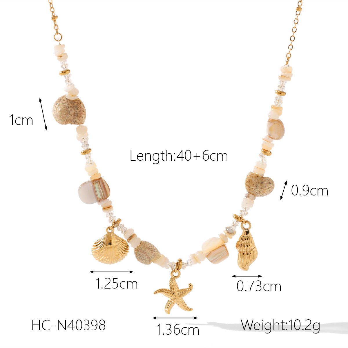Minimalist Starfish Pendant Necklace Set with Stainless Steel Chain and Titanium Steel Earrings Featuring Ocean-Inspired Design Shell and Pearl Accents