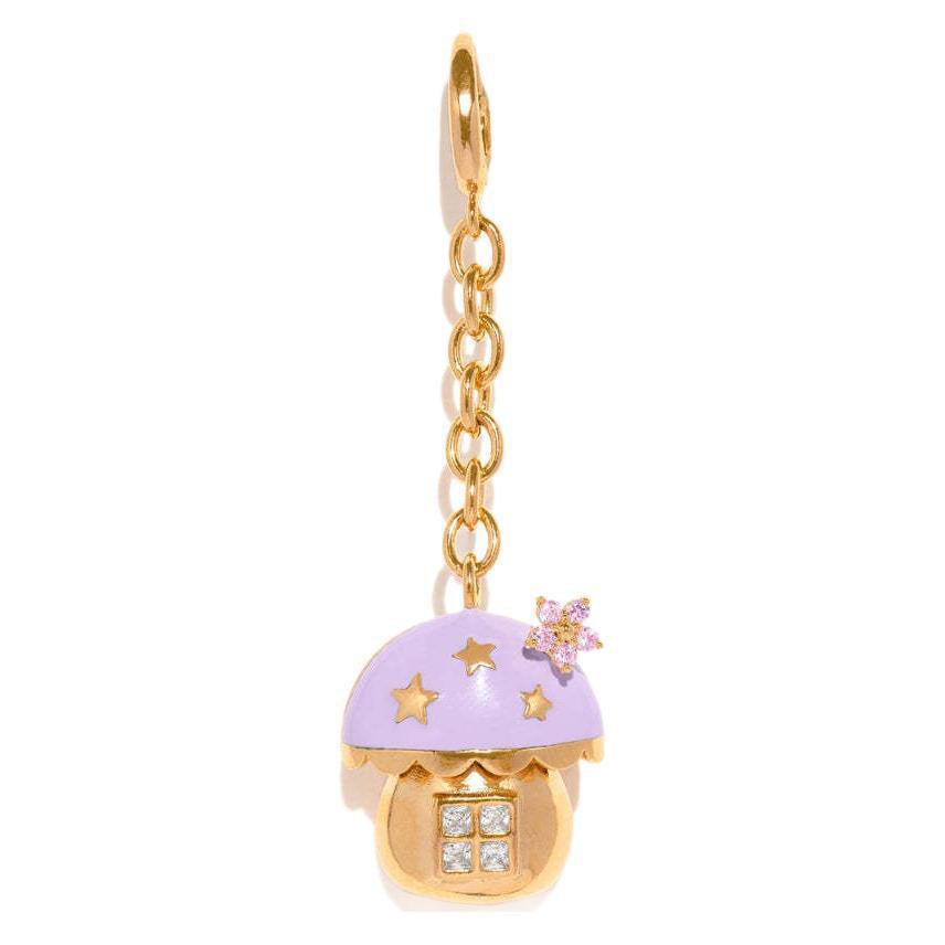 Sweet Floral Plant Stainless Steel Plated Keychain with Tassel for Women