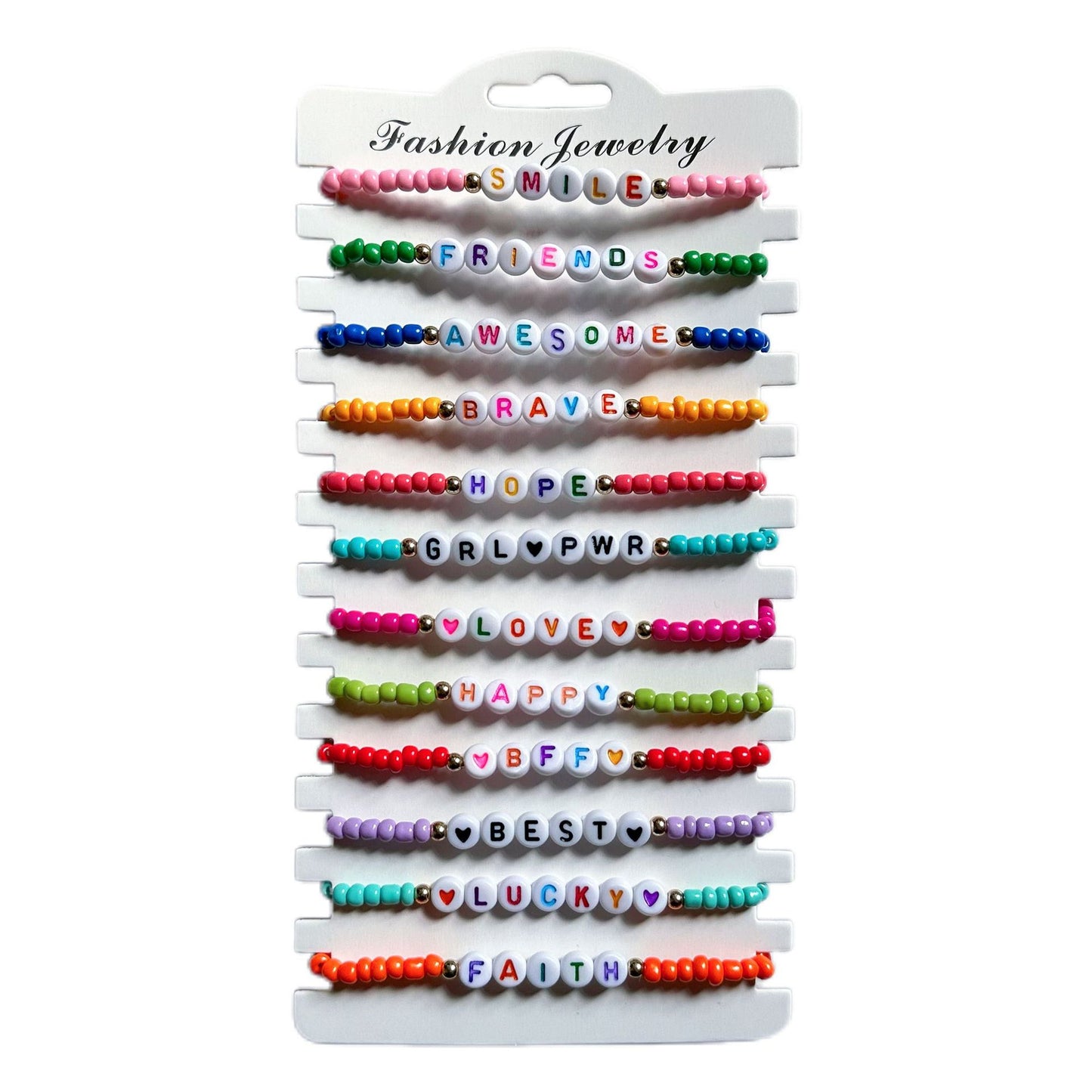 Casual Letter Resin Acrylic Bracelet Set