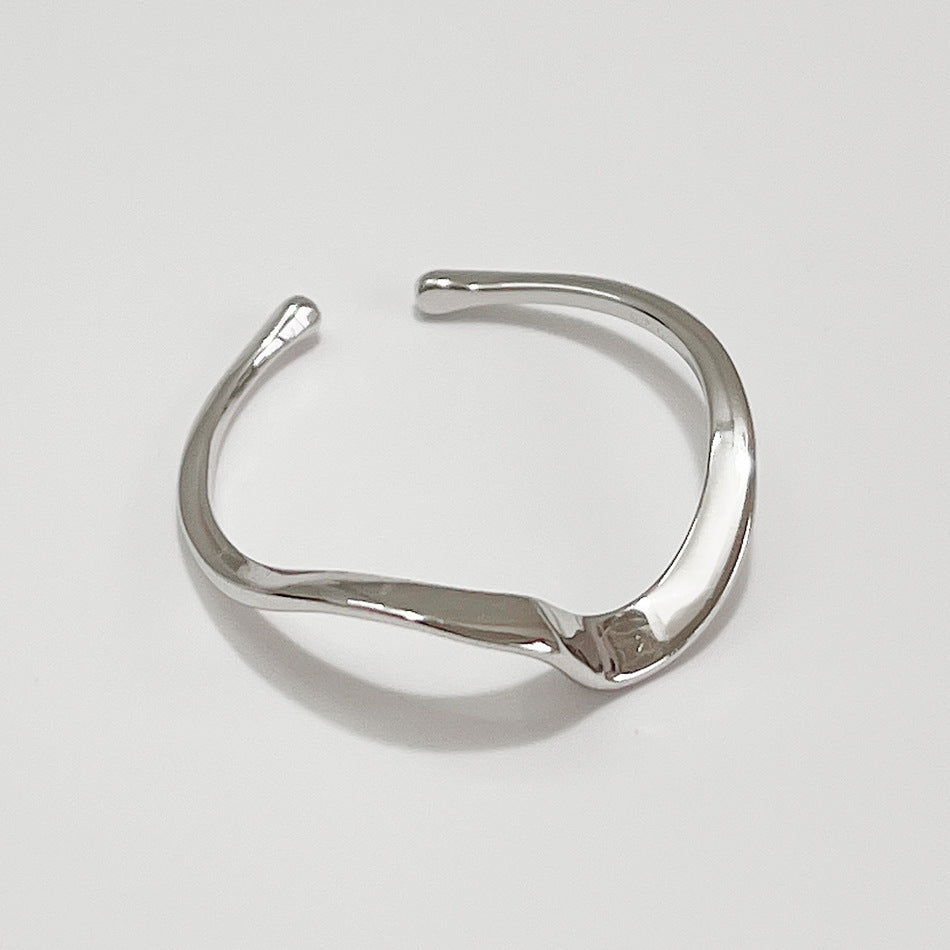 Minimalist 925 Sterling Silver Geometric Ring for Women