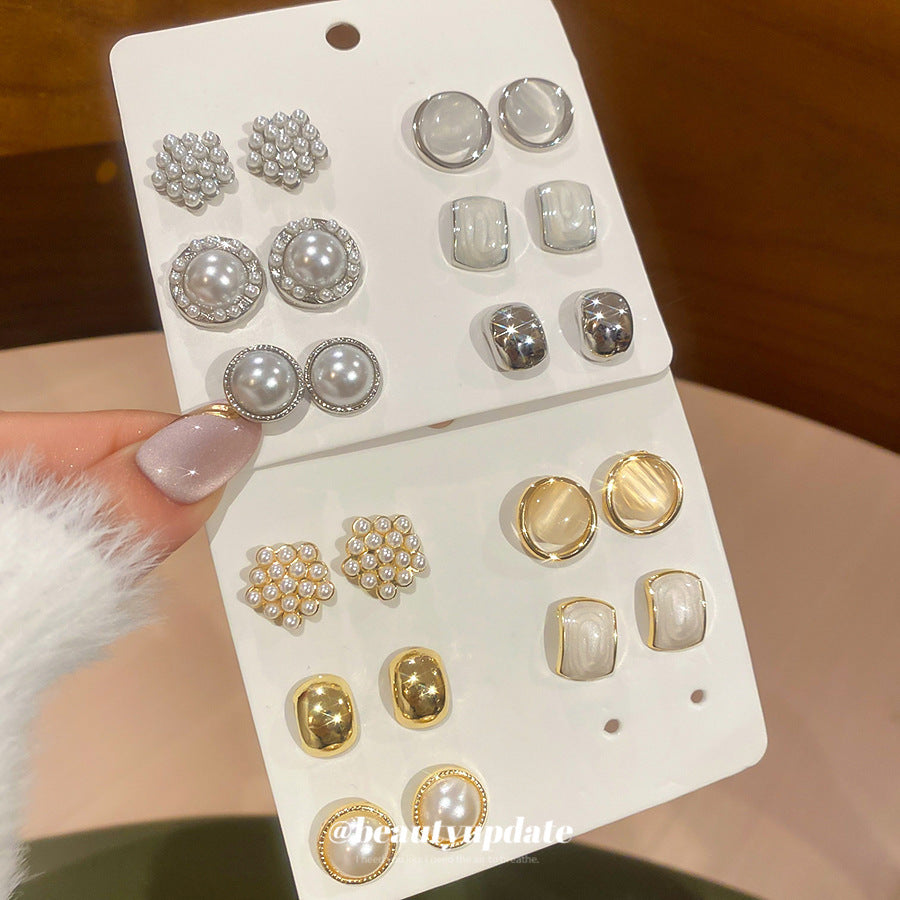 Orecchini a Perno a Sfera Geometrici Minimalisti con Perni in Acciaio Placcato per Donne – Lusso Quotidiano