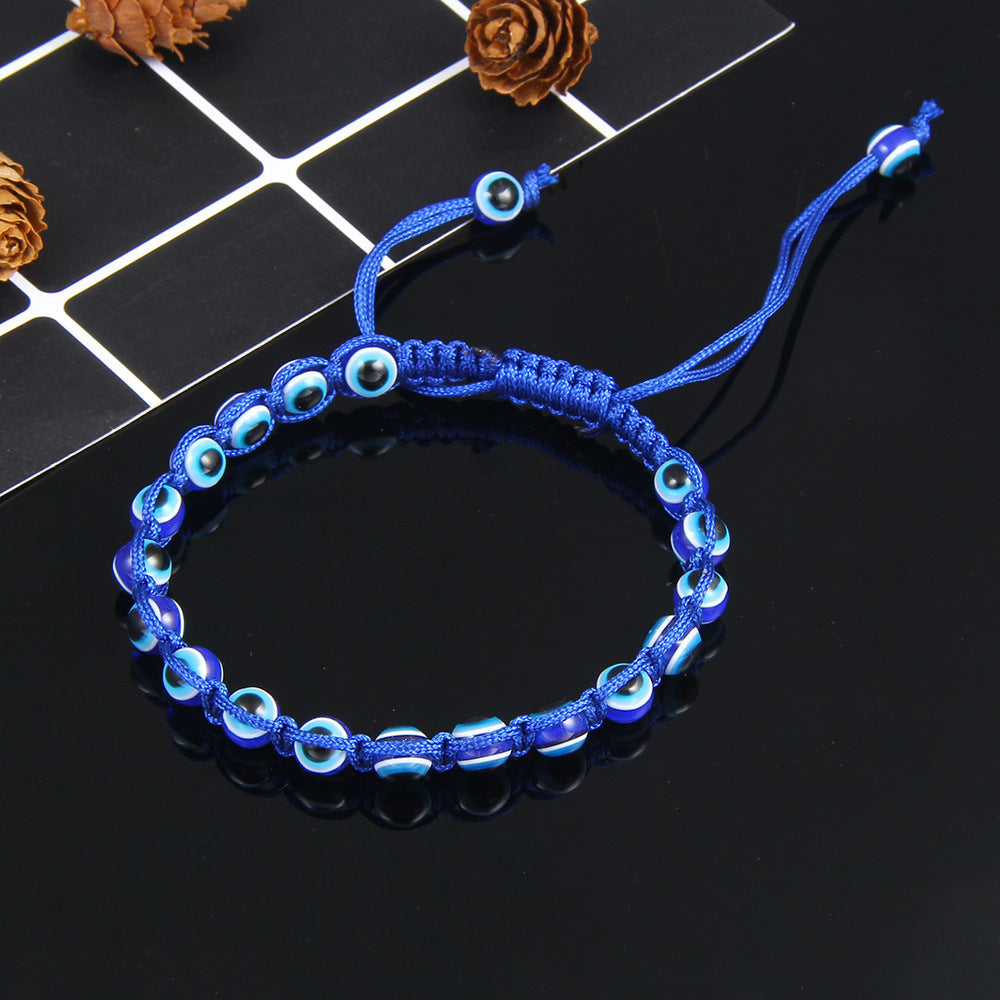 Ethnic Hand-woven Evil Eye Bracelet Unisex Colorful Cord Bangle