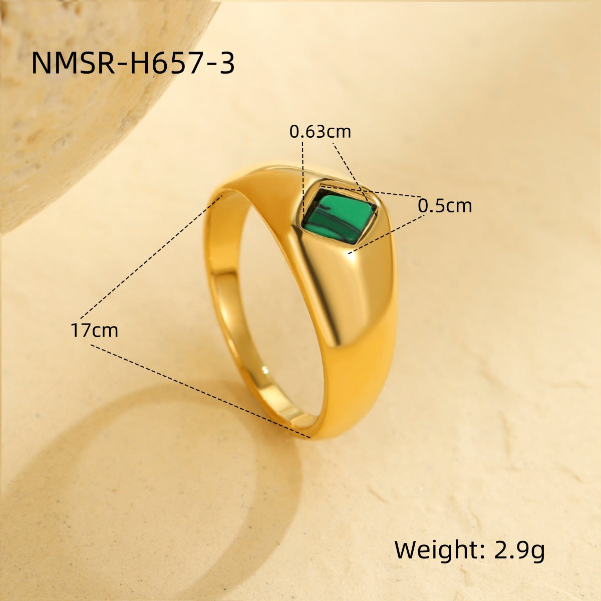 Anillo de acero inoxidable geométrico minimalista con acabado chapado para mujer, joya llamativa a la moda con forma cuadrada