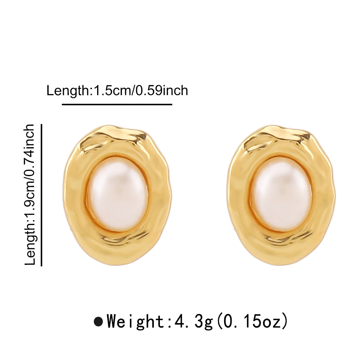 Vintage-Inspired Geometric Stainless Steel Stud Earrings for Women with Pearl Accents and Plated Finish