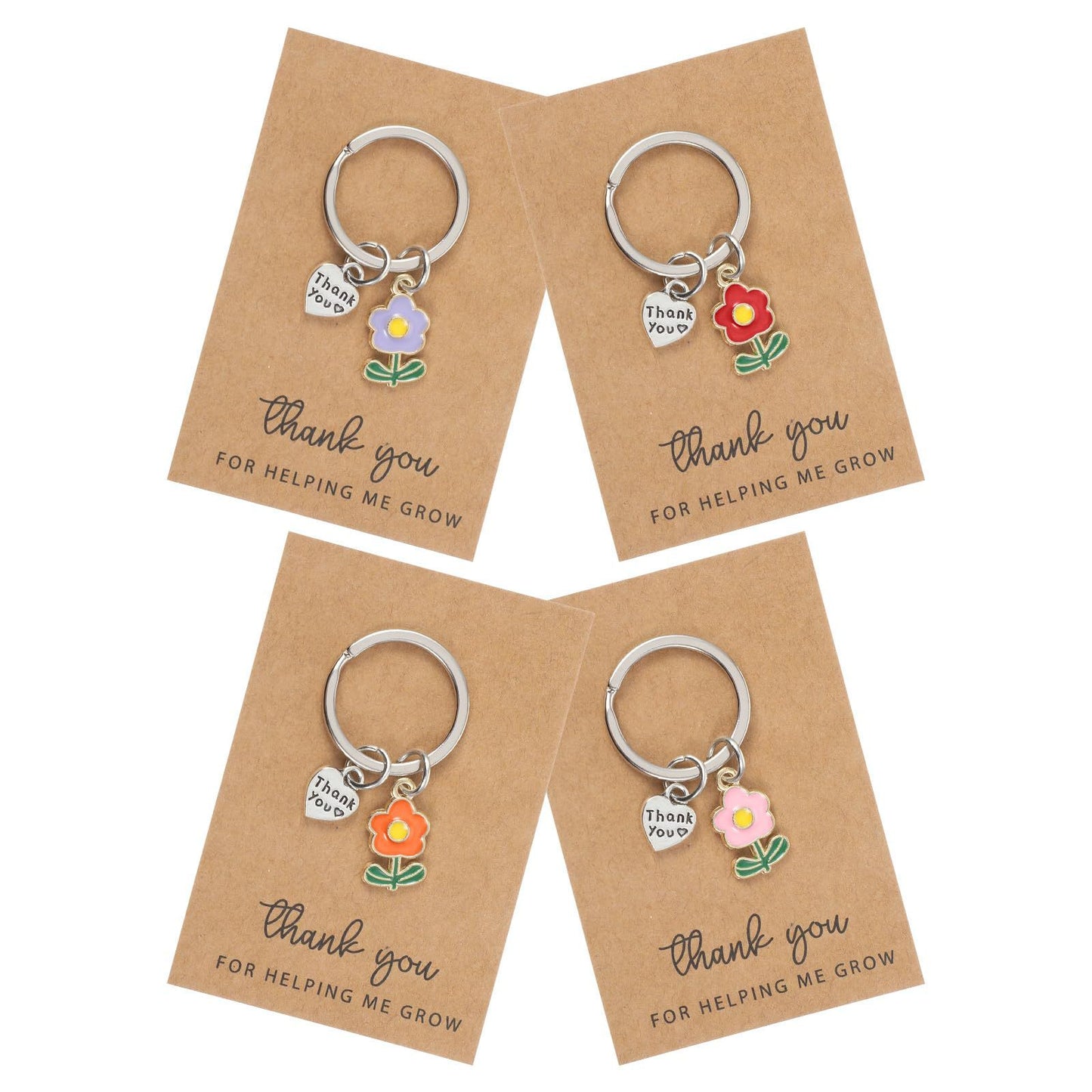 Cartoon Heart Floral Zinc Alloy Keychain
