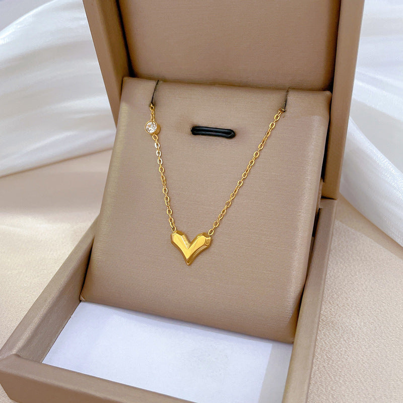 Collana in Acciaio al Titanio Placcato con Design Geometrico Minimalista e Catena Irregolare, Unisex