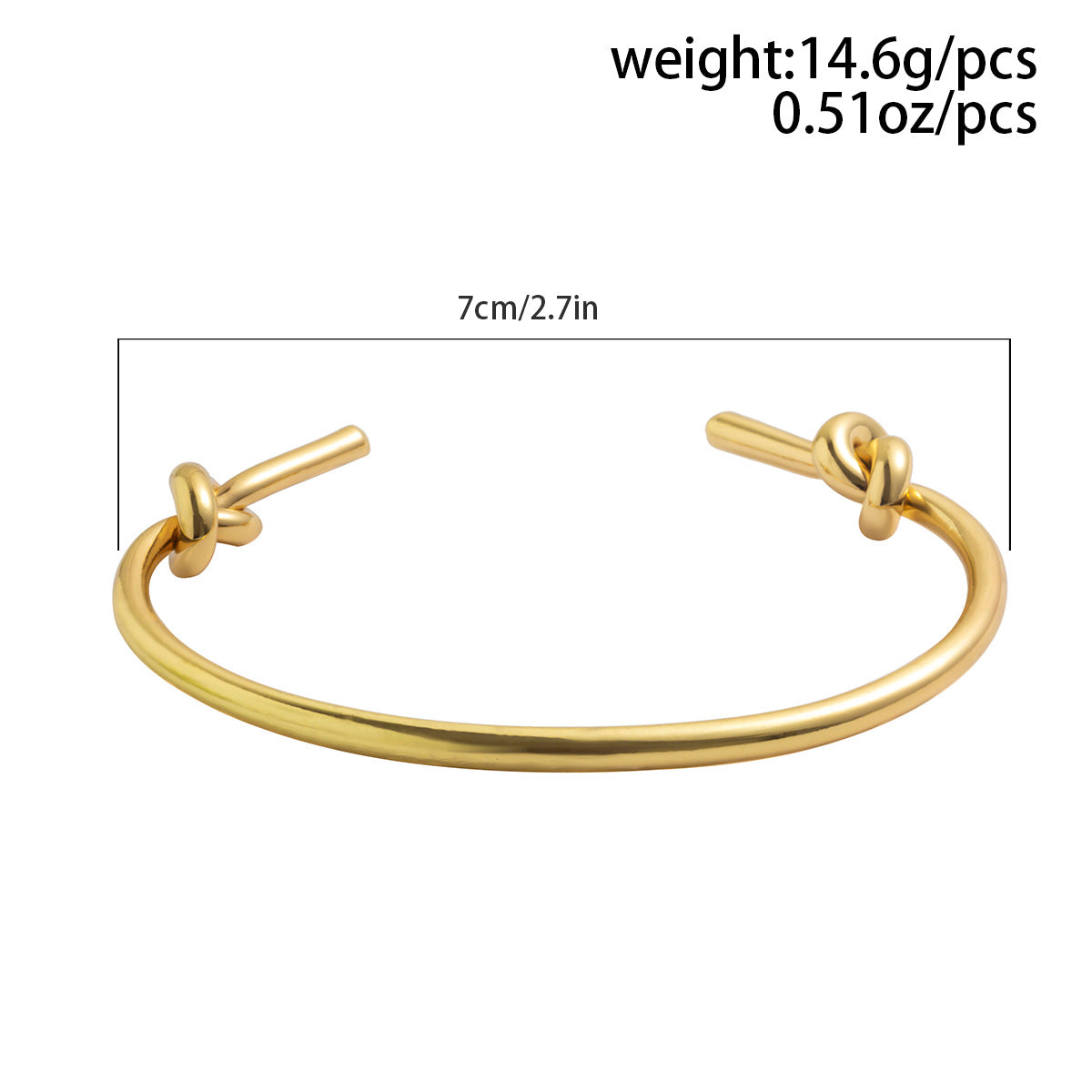 Bracciale da donna minimalista circolare a C in metallo con finitura placcata