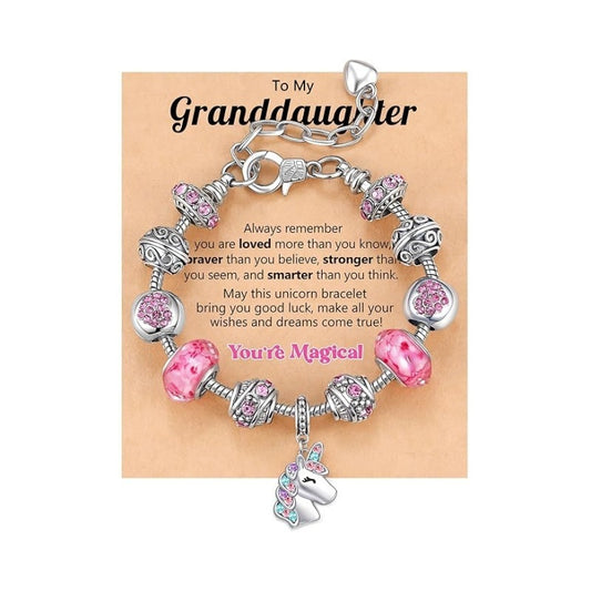 Sweet Animal Unicorn Bracelet with Imitation Pearl and Rhinestone Alloy Adjustable Gift for Women