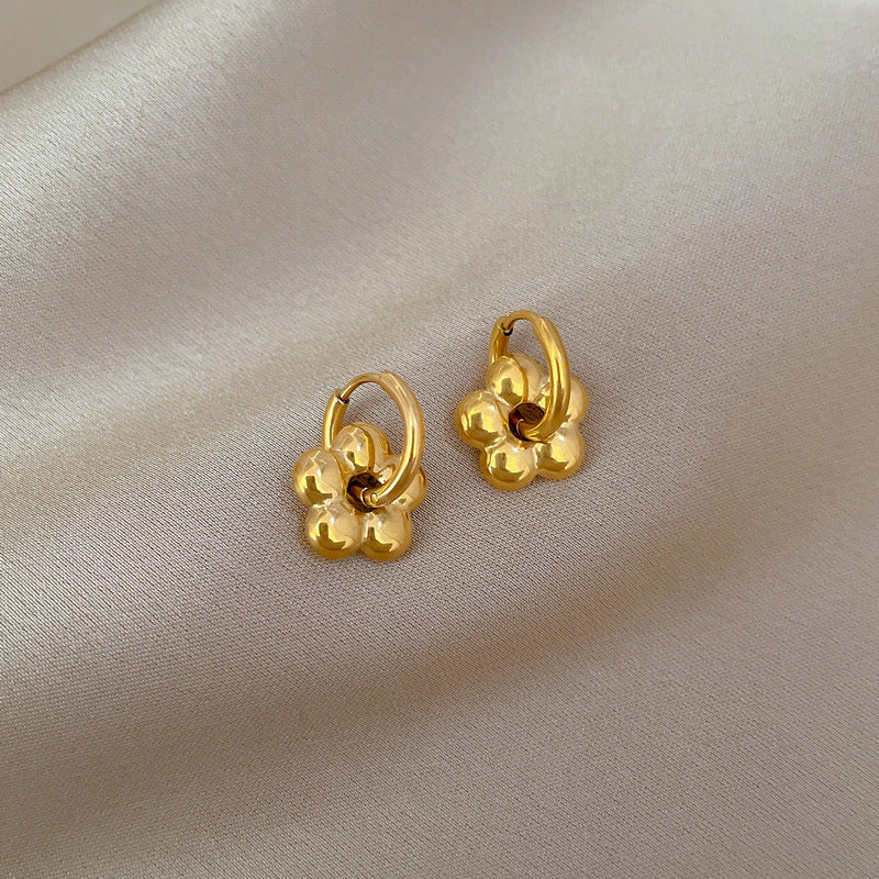 Minimalist Geometric Titanium Steel Ear Studs for Women