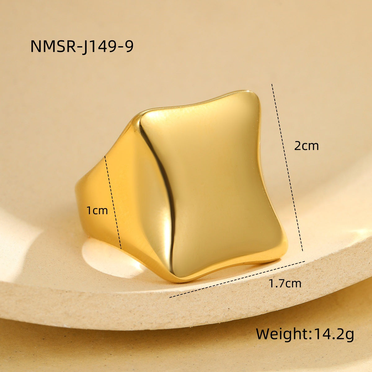 Minimalist Geometric Stainless Steel Ring for Women with Polished Finish and Clean Line Design