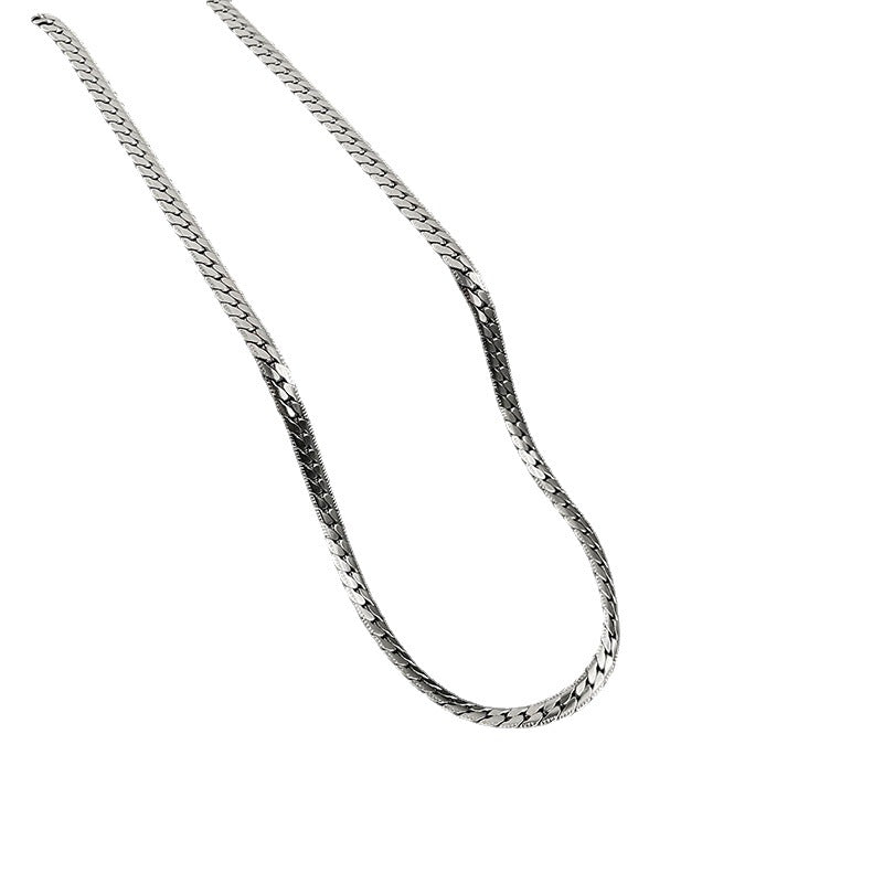 Collana a maglie cubane geometriche in stile Hip Hop per uomo e donna in acciaio al titanio con finitura lucida