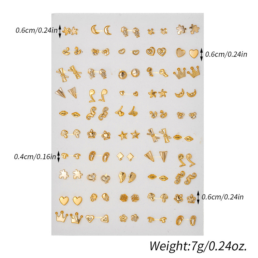 Geometric Round Plated Acrylic Stud Earrings Set for Women