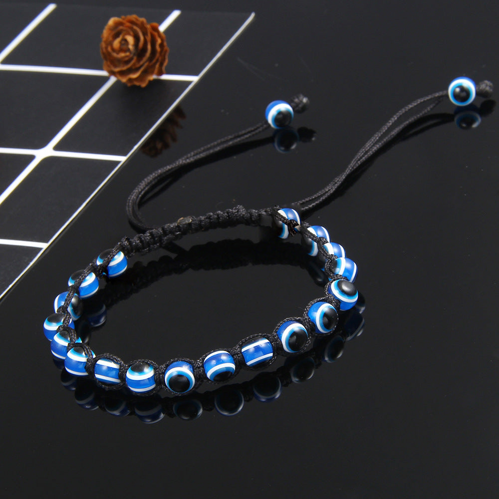 Ethnic Hand-woven Evil Eye Bracelet Unisex Colorful Cord Bangle