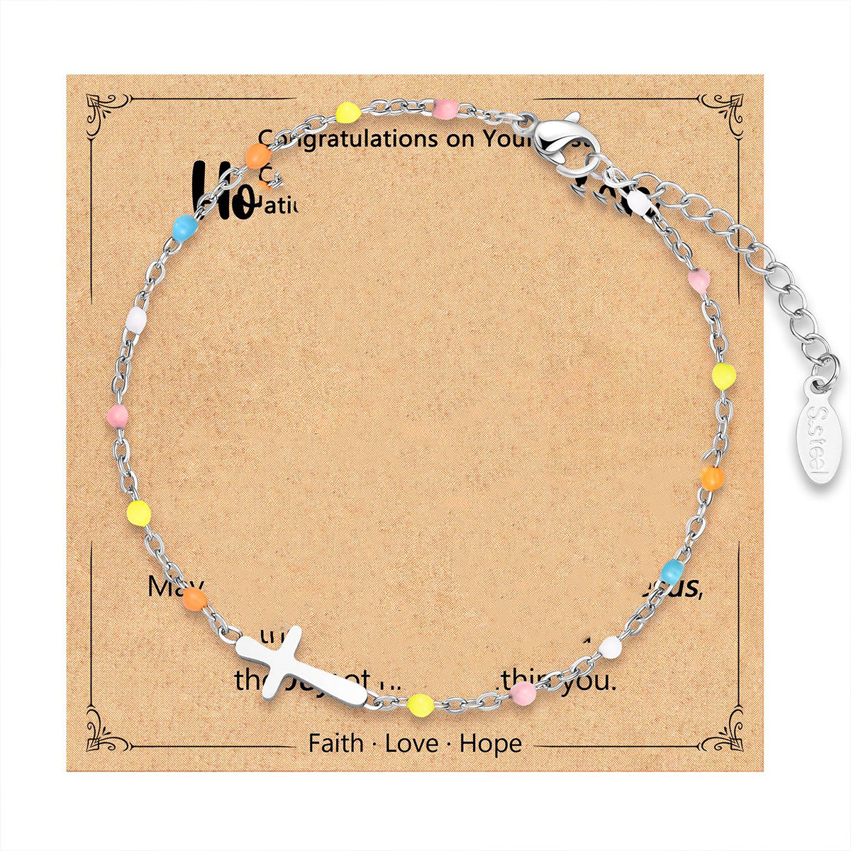 Bohemian Luxury Plated Stainless Steel Geometric Cross Bracelet Unisex Gift