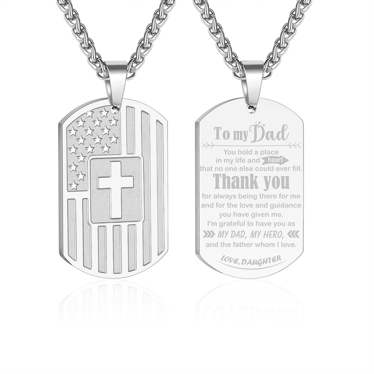 Collana con pendente a croce in acciaio inossidabile lucidato e acciaio al titanio con forma geometrica per uso quotidiano