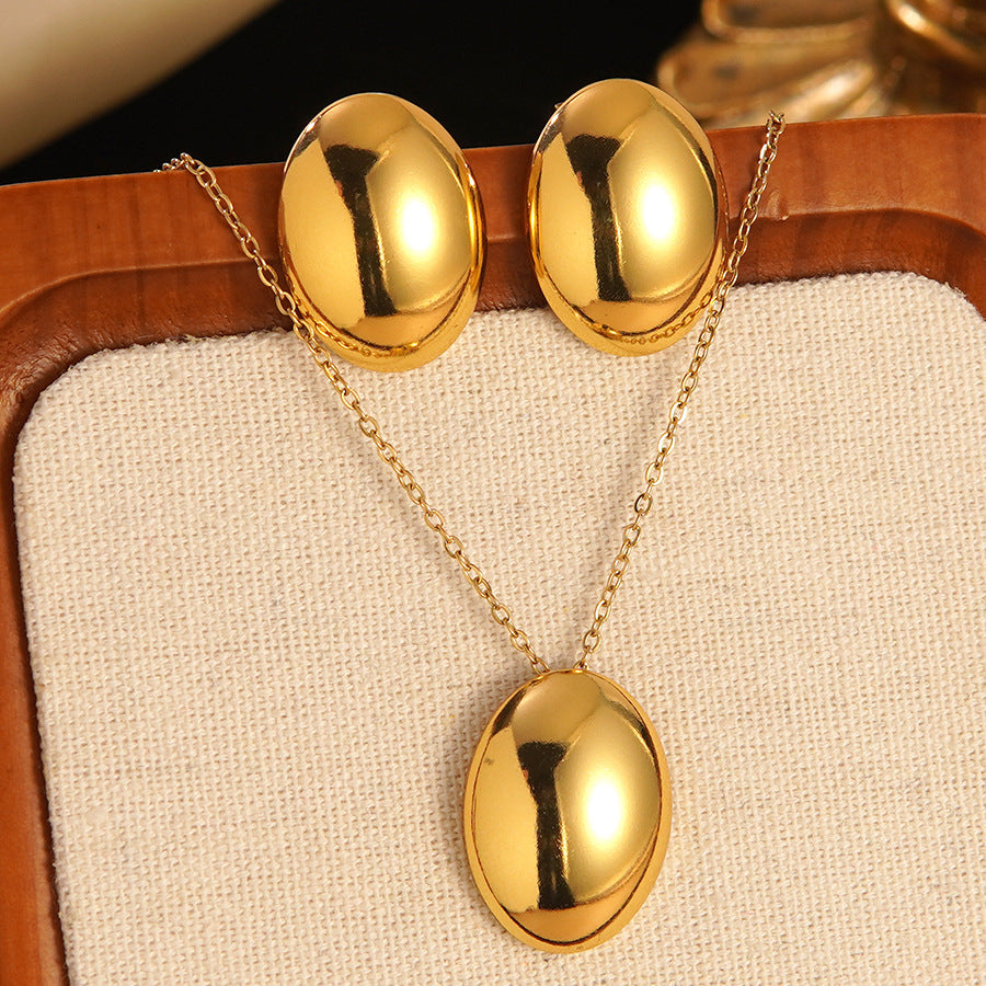 Set collana e orecchini a stella marina con fiocco conchiglia smaltato in acciaio inossidabile e titanio con catena a cavo per donna