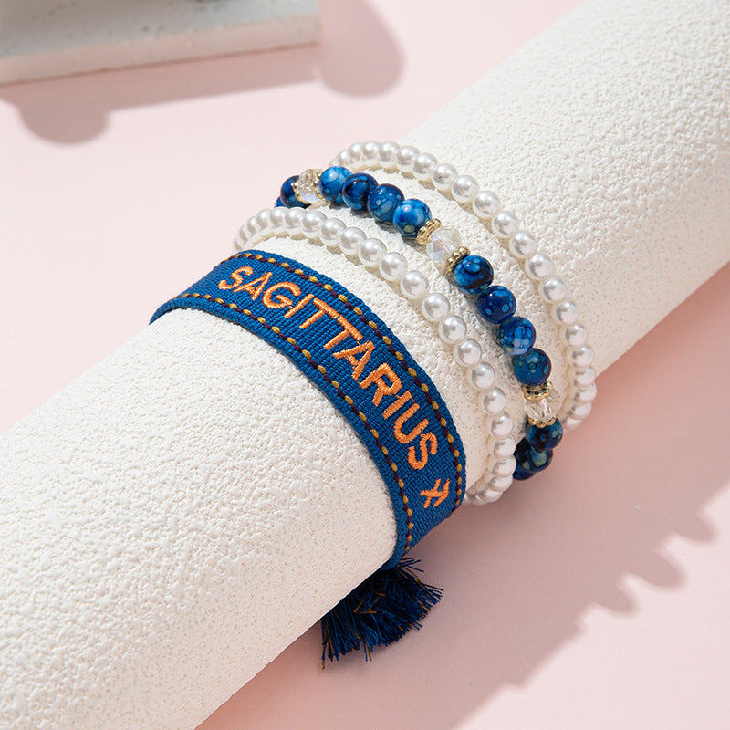 Bohemian Children's Woven Bracelet with Star Charm and White Crystal Accent for Girls Aged 6 to 10 Years