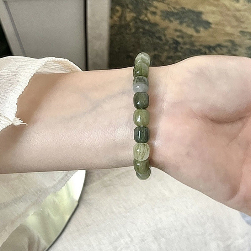 Bracciale geometrico fatto a mano da donna con accenti di pietre sintetiche, bracciale alla moda e versatile di ispirazione cinese