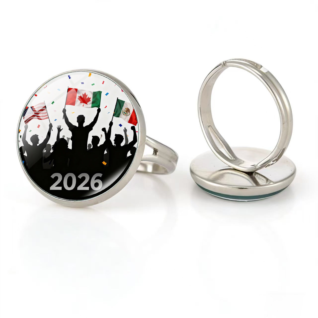 Vintage Sporty Geometric Alloy Plated Ring Unisex World Cup Trophy Pattern Jewelry