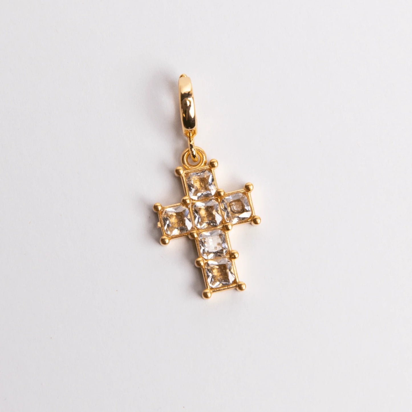 Minimalist Stainless Steel Plated Heart Moon Star Cross Geometric Pendant with Rhinestone