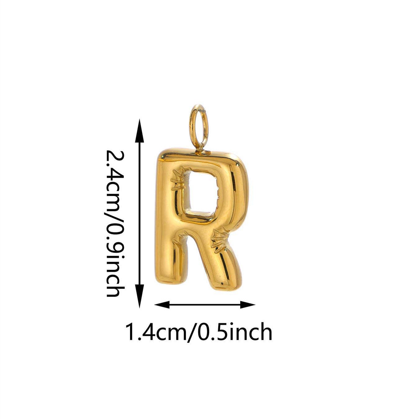 Elegant Plated Stainless Steel Letter Bag Charm