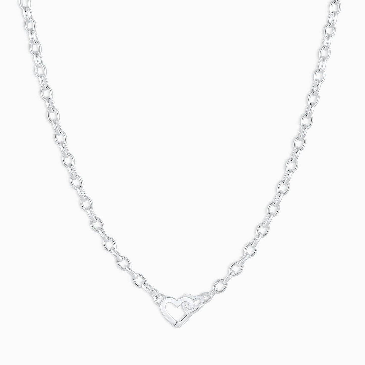 Minimalist Heart-Shaped Titanium Steel Necklace with 18K Gold Plating for Women