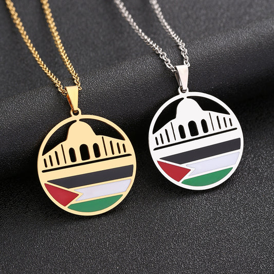 Collana Etnica Vintage con Pendente Geometrico in Acciaio Inossidabile con Ciondolo in Acciaio al Titanio e Finitura Placcata per Catena a Strati da Maglione Unisex